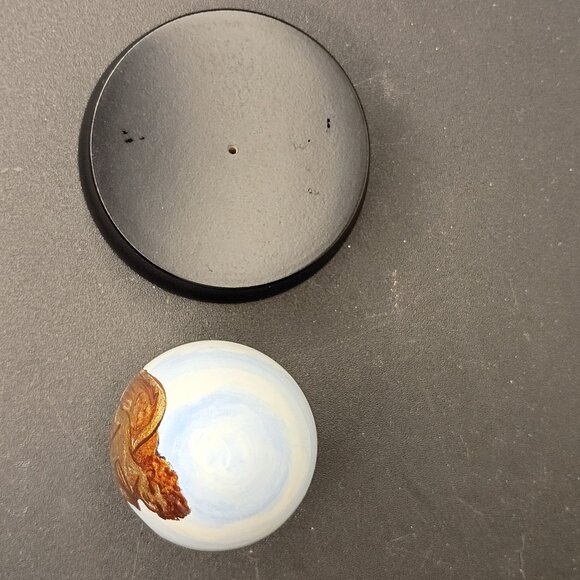 Alan Traynor, Orlando Hand Painted Wood EGGSPRESSSIONS Angel  Black Wood Base - Picture 12 of 12